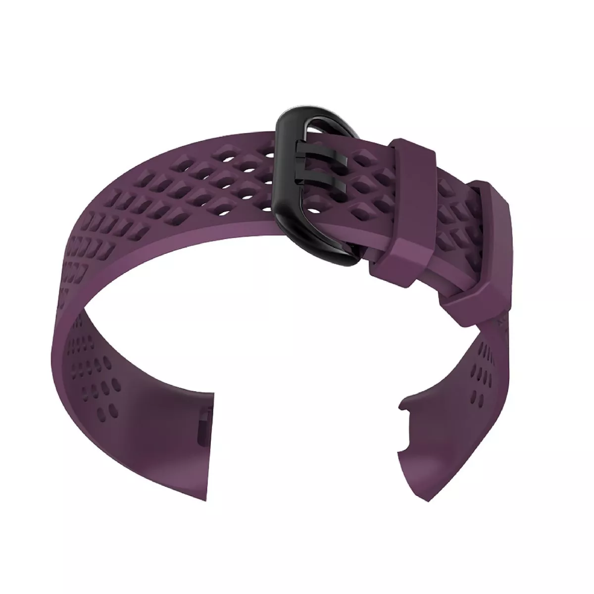 Insten Soft TPU Rubber Replacement Band Compatible with Fitbit Charge 4 & Charge 3, Purple