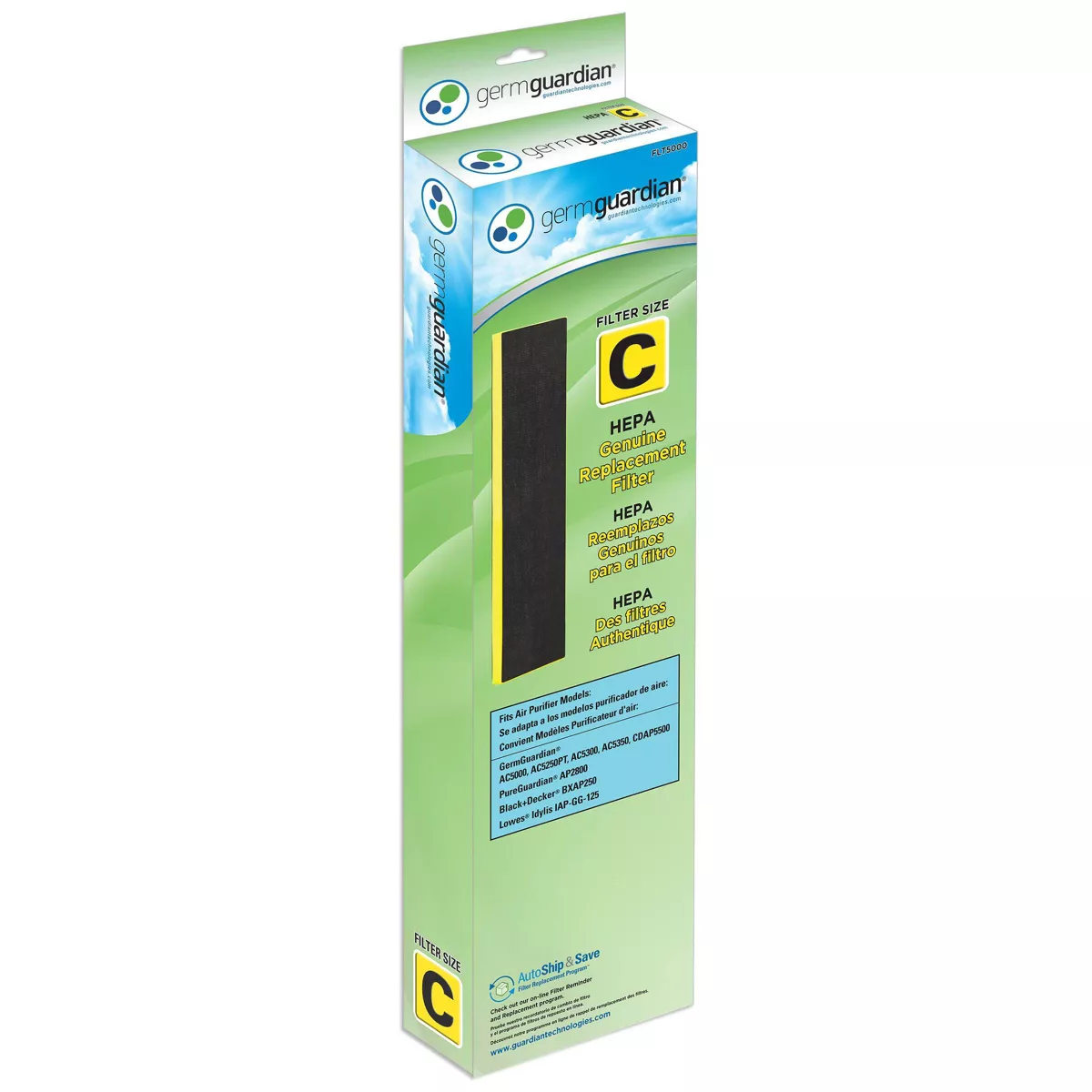Germ Guardian FLT5000 HEPA Genuine Replacement Filter C For AC5000 Series Air Purifier