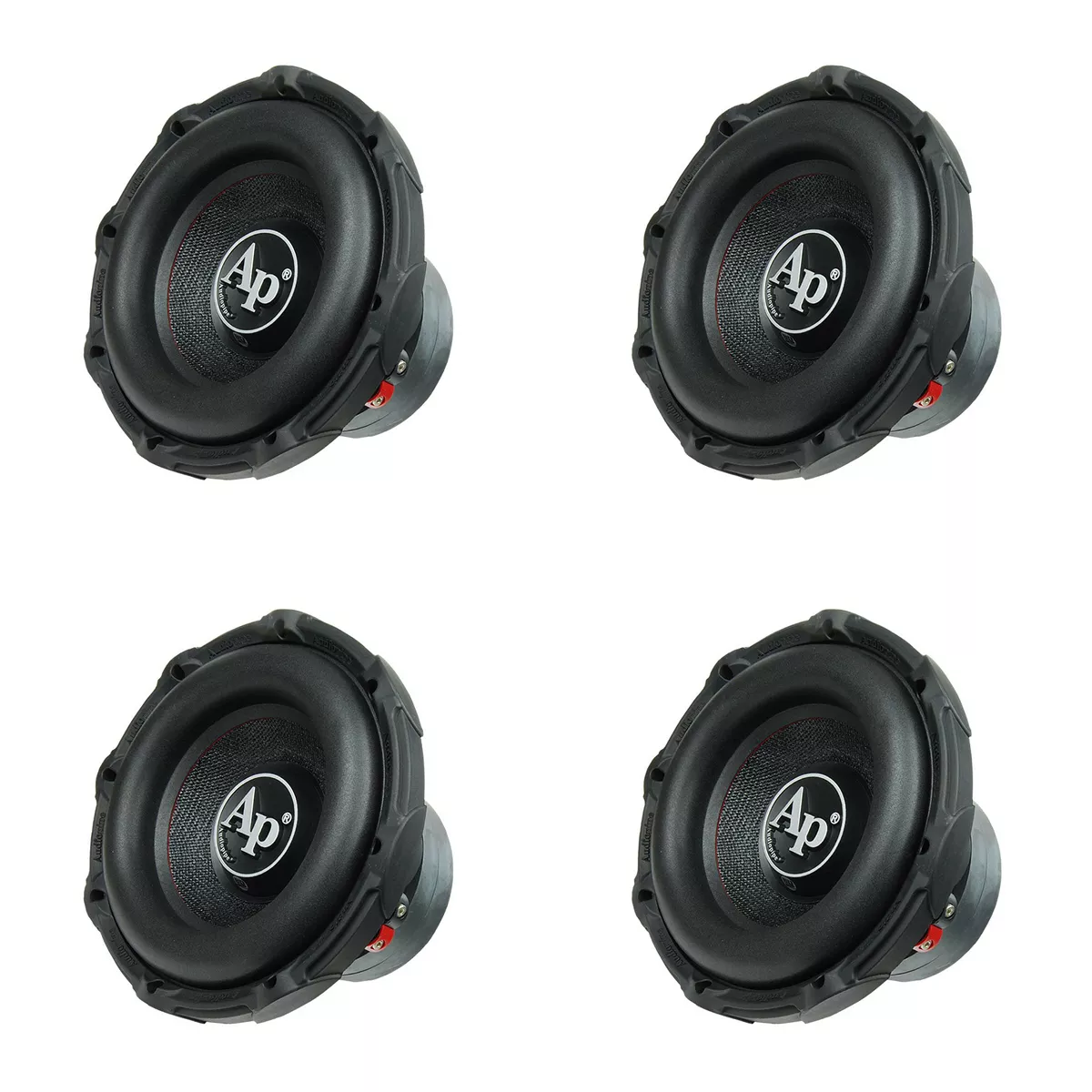 AudioPipe TXX-BD2-10 High Power 1200W 10" 4 Ohm DVC Car Audio Subwoofer, Black (4 Pack)
