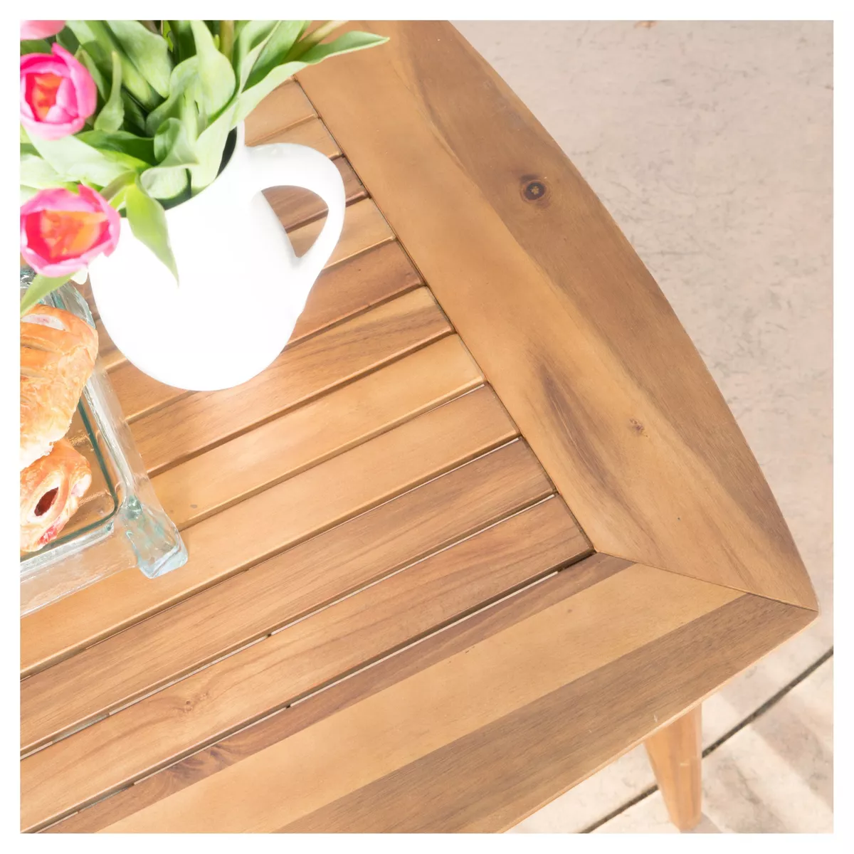 Sunqueen Rectangle Acacia Wood Dining Table - Teak Finish - Christopher Knight Home