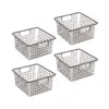 mDesign Metal Wire Home Office Storage Organizer Basket, Medium, 4 Pack - Bronze