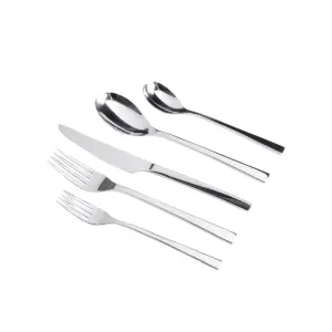 Gibson Elite Sparland Flatware Silverware Utensil Set with Spoons, Forks, and Knives for Kitchen Home Cutlery Use, Forged Stainless Steel (20 Piece)
