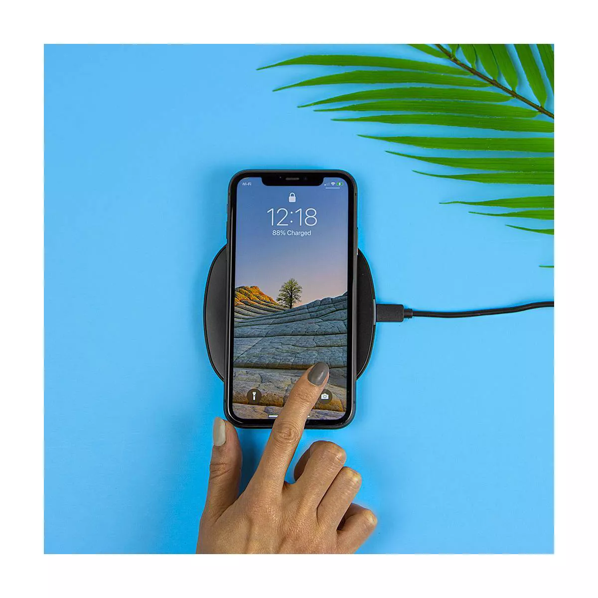 Just Wireless 10W Qi Wireless Charging Pad with 4ft TPU Charging Cable - Black