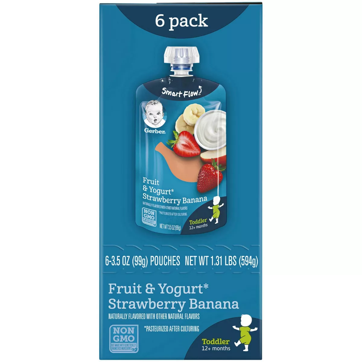 Gerber Toddler Food Fruit & Yogurt Strawberry Banana - 3.5oz