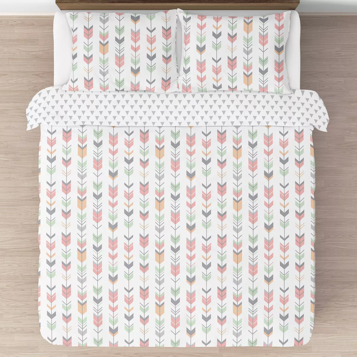 Coral & Mint Mod Arrow Comforter Set (Full/Queen) - Sweet Jojo Designs
