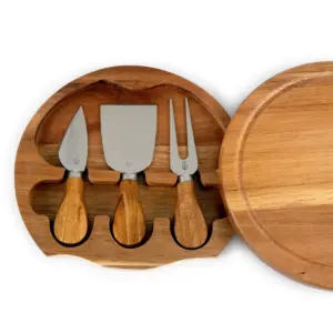Acacia Round Cheese Board Set - Picnic Time