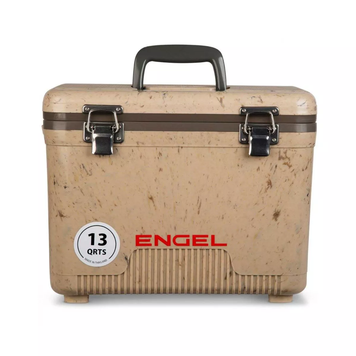 Engel 13 Quart Lightweight Fishing Dry Box Cooler with Shoulder Strap, Grassland