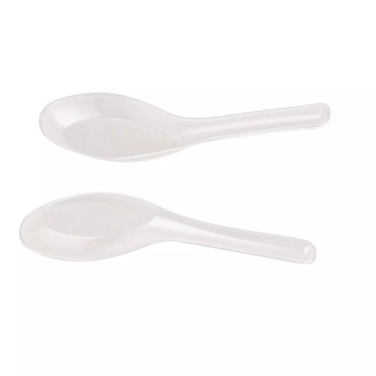 Juvale 200-Pack Soup Spoons - Disposable Plastic Asian-Style Soup Spoons, for Appetizer, Ramen, Pho, Clear, 4.5 x 1.2 Inches