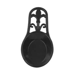 Home Basics Cast Iron Fleur De Lis Spoon Rest, Black