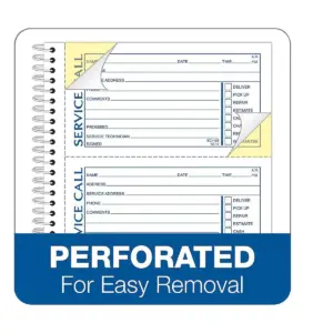 Adams Service Call Book Spiral bound 5-1/4