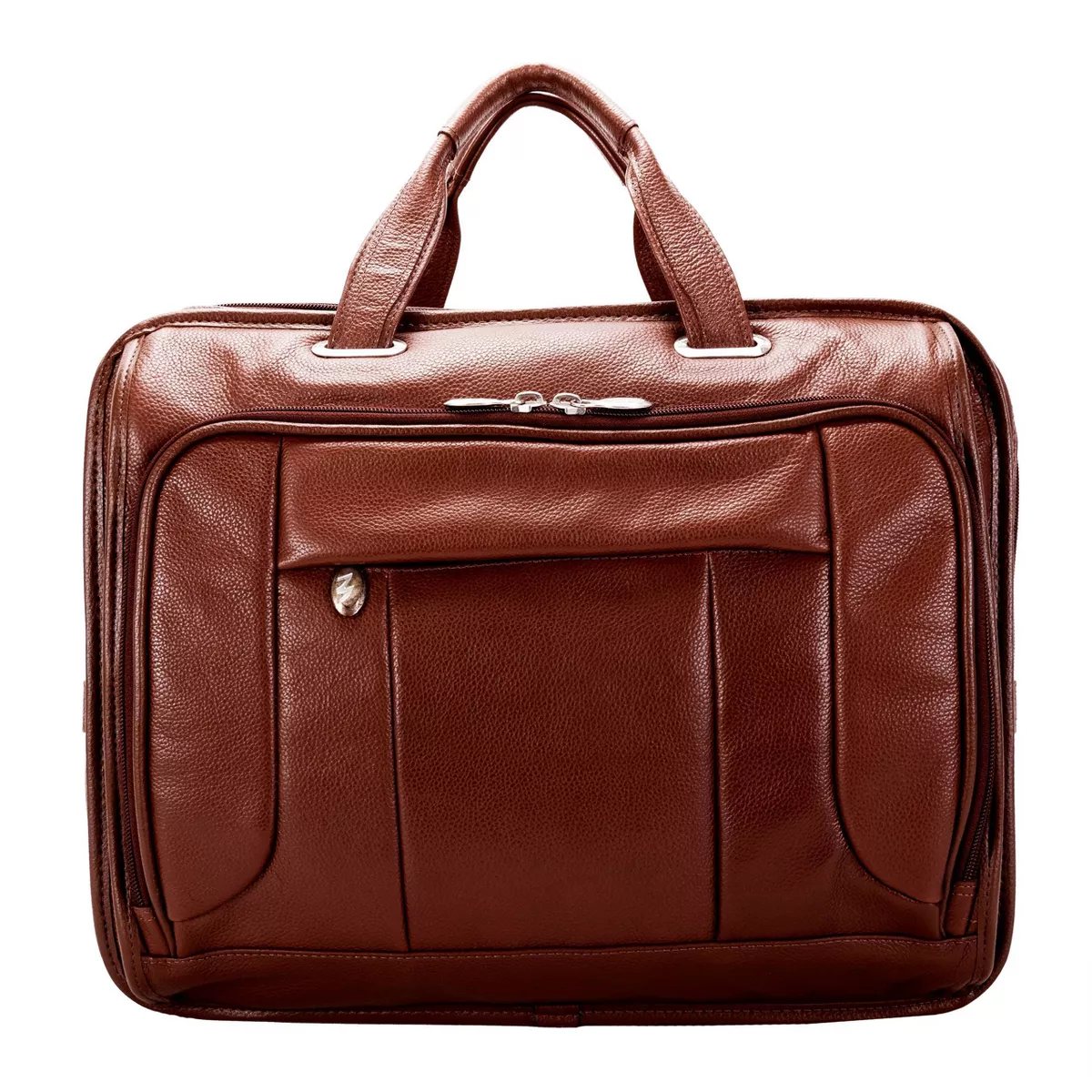 McKlein 15" River West Pebble Grain Calfskin Leather Laptop Bag - Brown