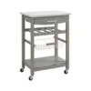 Powell Zoey 22 3/4" Wide Gray Wood and Stainless Steel Kitchen Cart