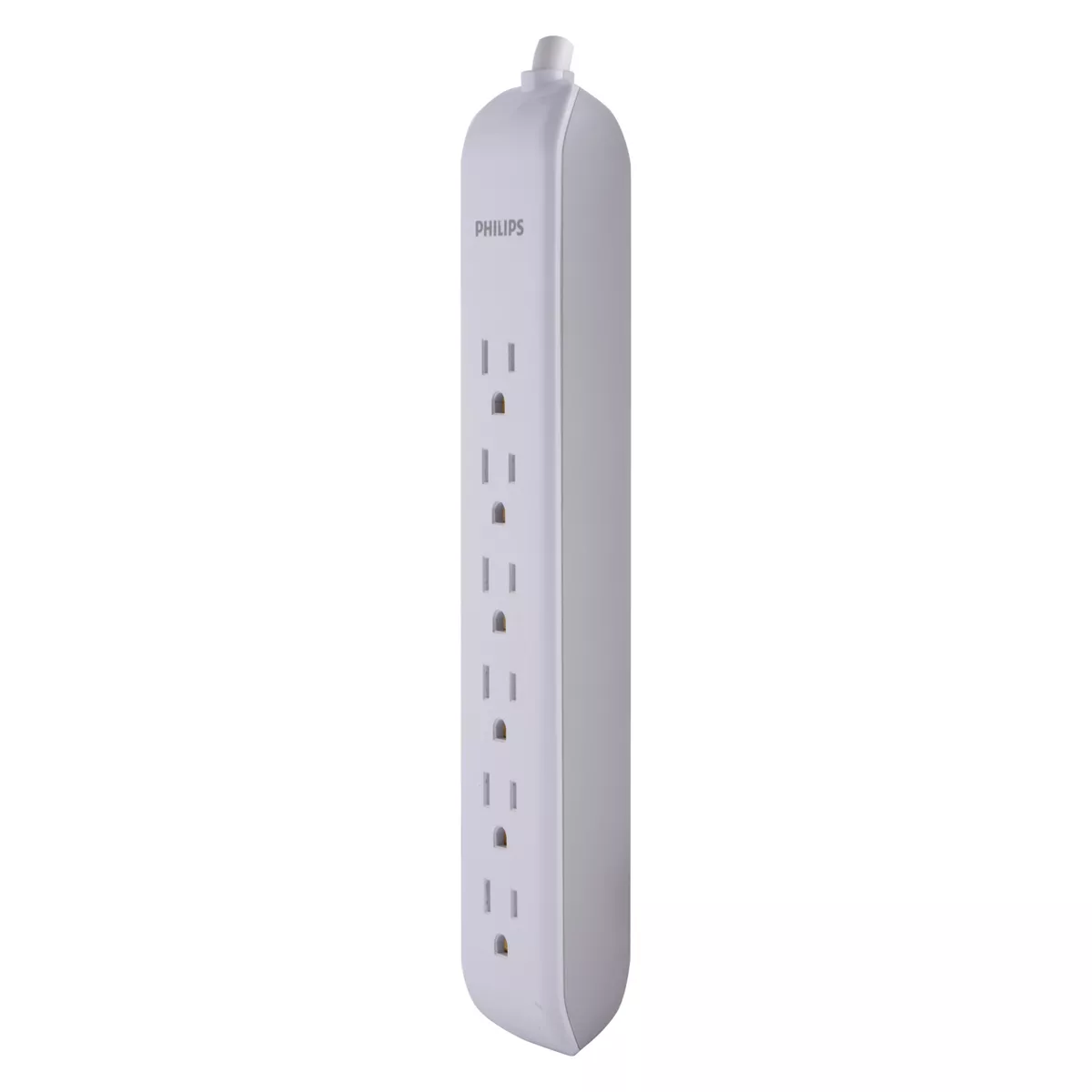 Philips 6-Outlet Surge Protector with 4ft Extension Cord, White