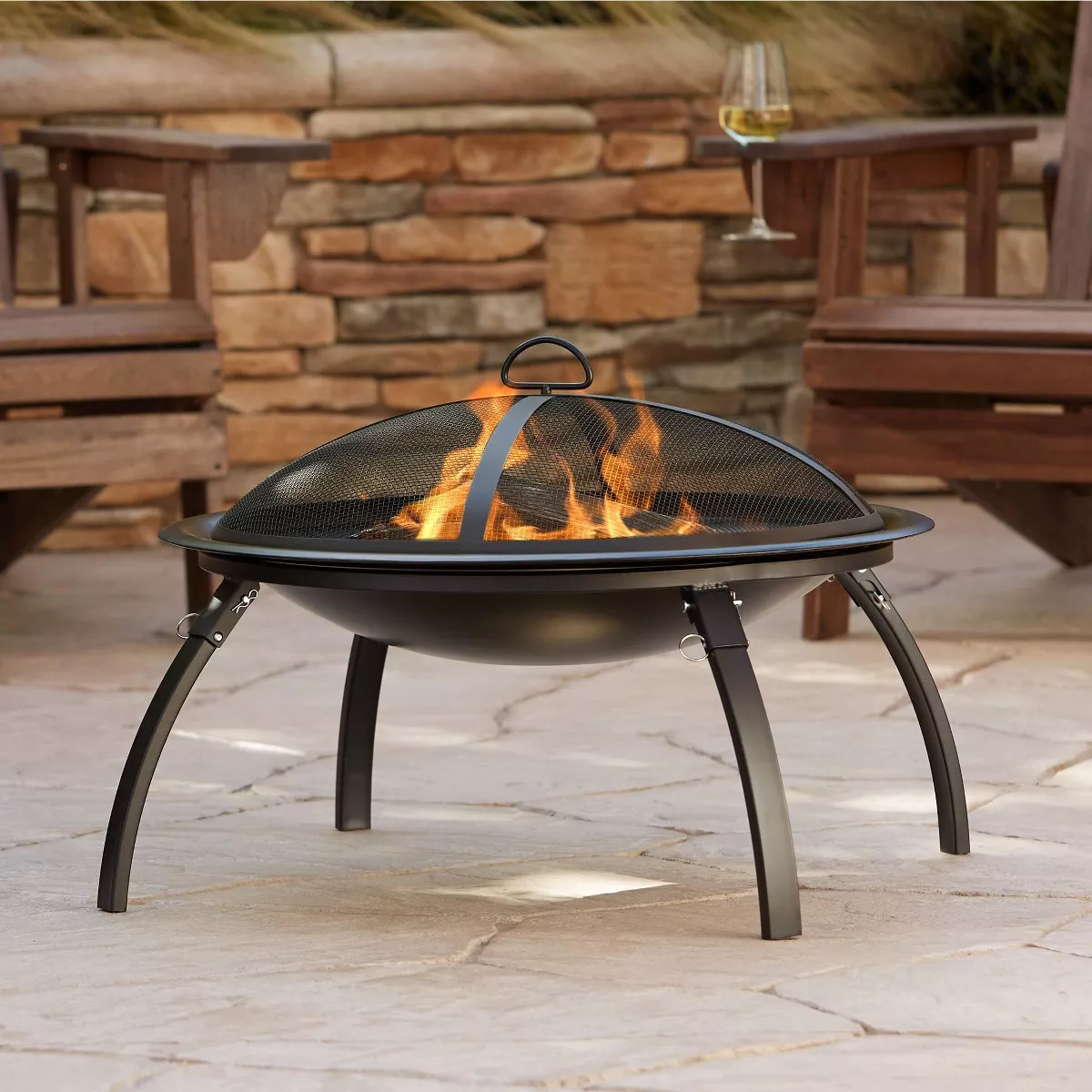 John Timberland Black Outdoor Fire Pit Round 26