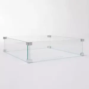 Tempered Glass Wind Guard for Square LPG Fire Pit - Fire Sense