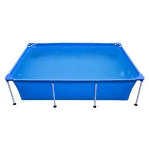 JLeisure Avenli 17818 Outdoor Backyard 8.5 x 6 x 2 Feet Above Ground Rectangular Steel Frame Pool with Repair Kit for Kids and Adults, Blue
