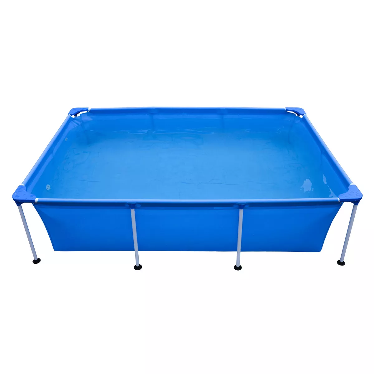 JLeisure Avenli 17818 Outdoor Backyard 8.5 x 6 x 2 Feet Above Ground Rectangular Steel Frame Pool with Repair Kit for Kids and Adults, Blue