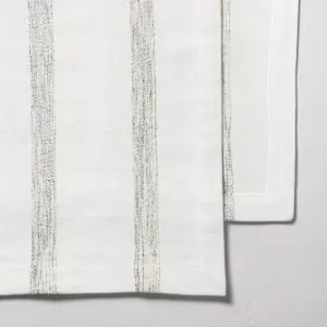 Oversized Texture Rib Stripe Table Runner Black/Sour Cream - Hearth & Hand™ with Magnolia