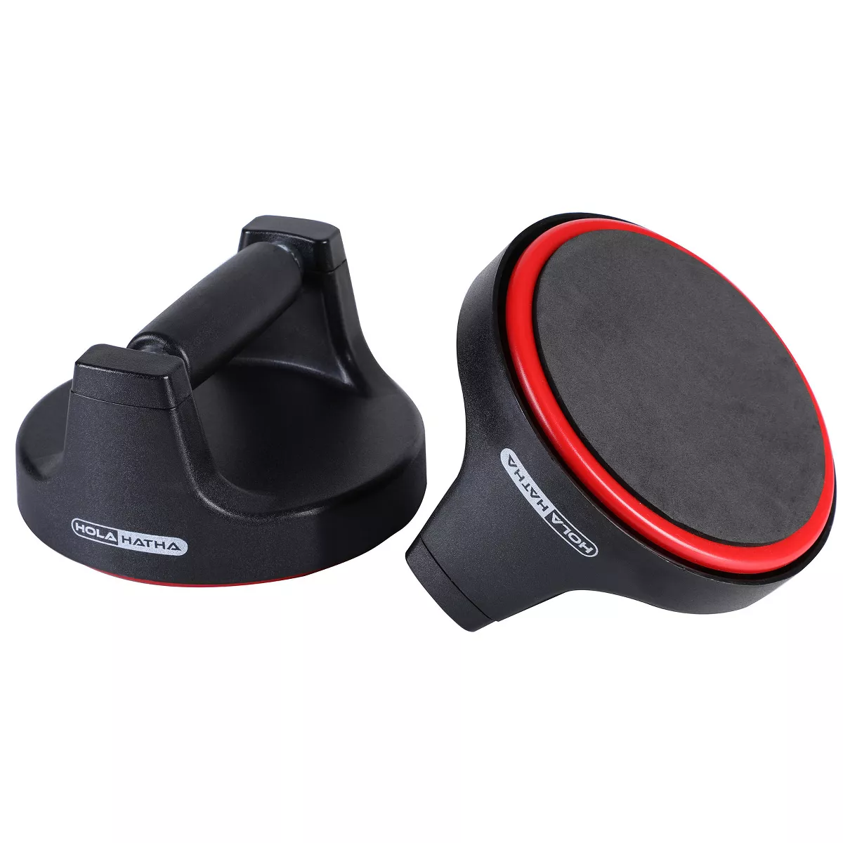 Holahatha Portable Compact Non Slip Soft Grip Home Exercise Fitness Strength Building Steel Workout Rotating Push Up Wide Handle Bars