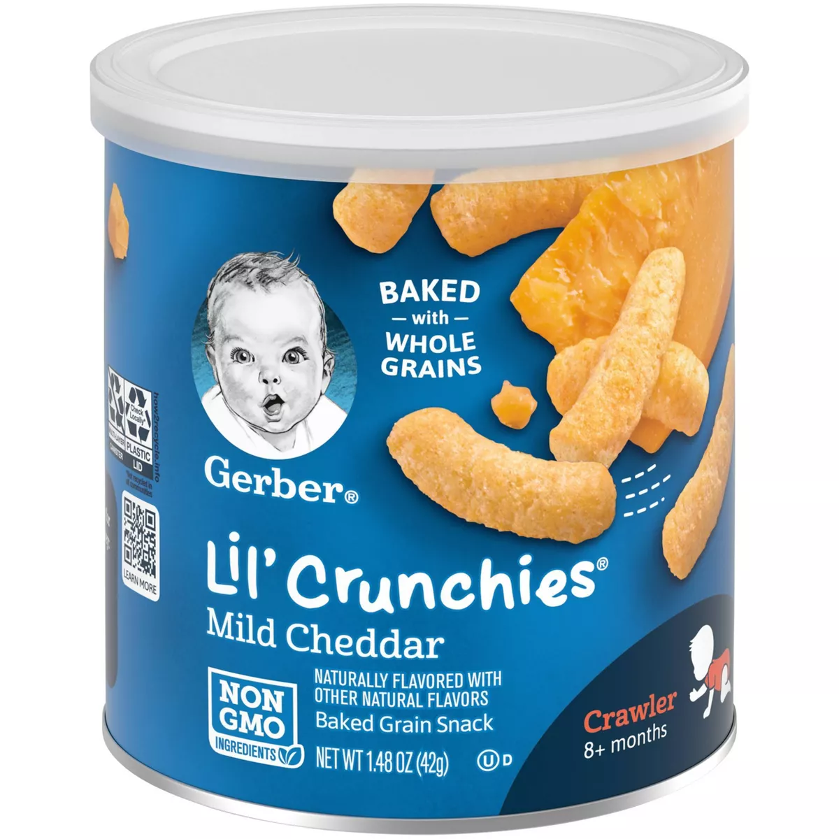 Gerber Lil' Crunchies Mild Cheddar Baked Corn Baby Snacks - 1.48oz