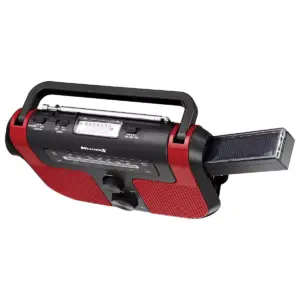 WeatherX WB/AM/FM Solar Charge Radio - Red (WR383R)