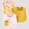 Baby Girls' 3pk Lemon Bib - Just One You® made by carter's Yellow One Size
