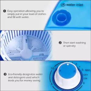 Costway 5.5lbs Portable Mini Compact Washing Machine Electric Laundry Spin Washer Dryer
