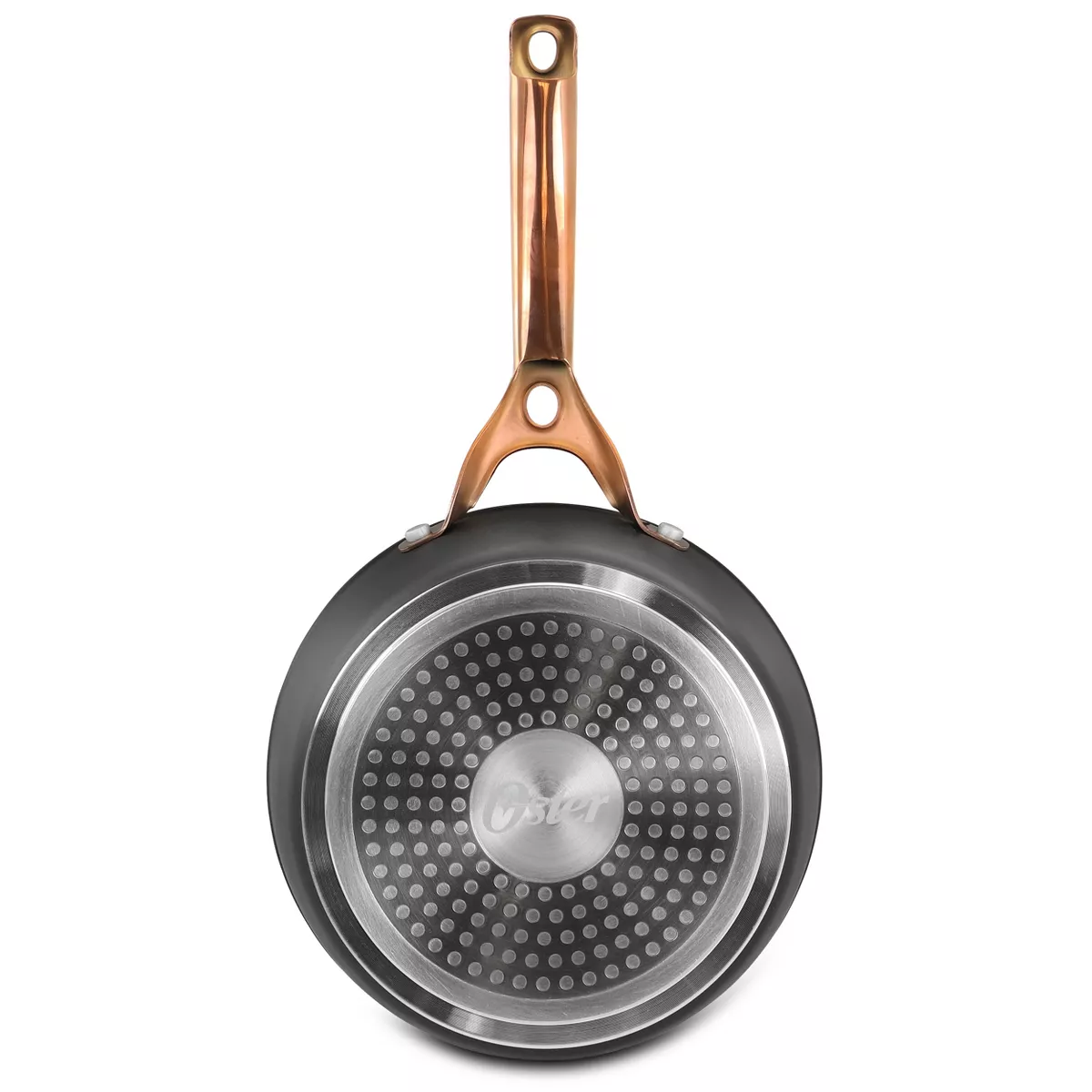 Oster Allsberg 2 Piece 1.7 Quart Aluminum Sauce Pan with Lid and Bronze Handles