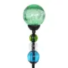 29.5" Crackle Glass Solar Ball and Bead Stake Green - Exhart