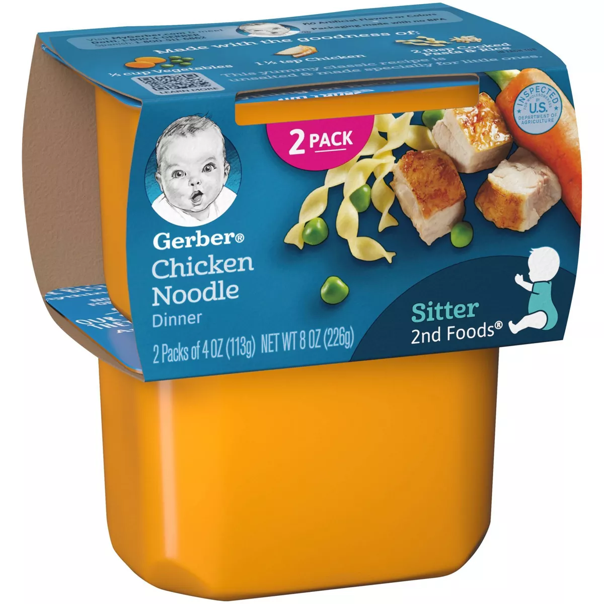 Gerber Sitter 2nd Foods Chicken Noodle Baby Meals - 2ct/4oz Each