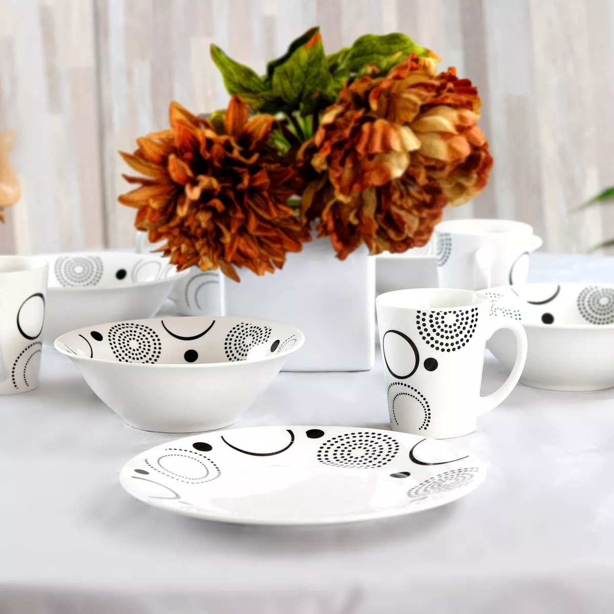 Gibson Home 12pc Stoneware Modern Times Dinnerware Set