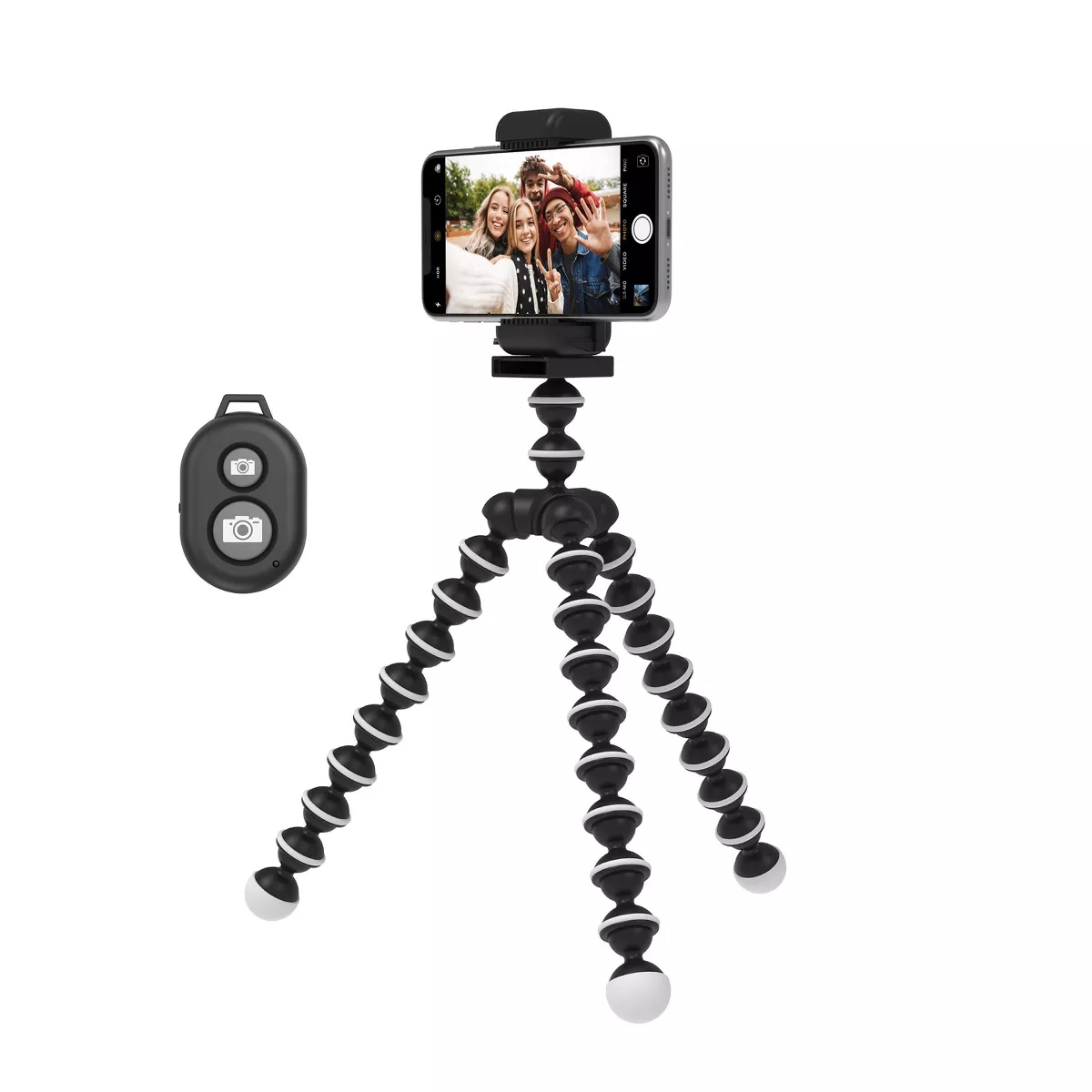 Tzumi ONAIR Selfie Tripod Stick with Flexible Smartphone Stand - Black