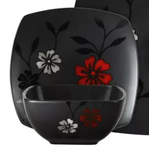 Gibson Elite 16pc Stoneware Evening Blossom Dinnerware Set