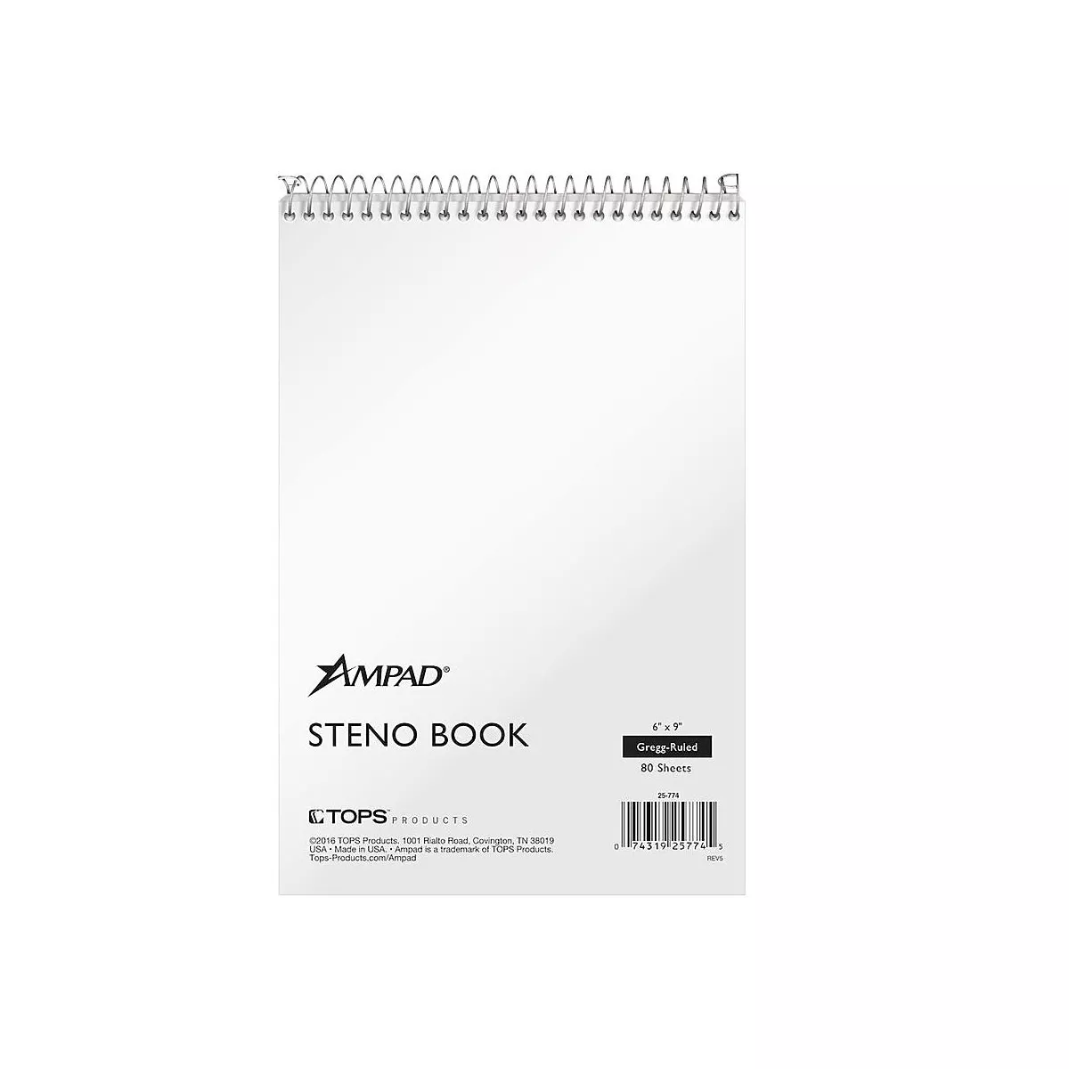 Ampad Steno Pad 6" x 9" Gregg Ruled White 304204
