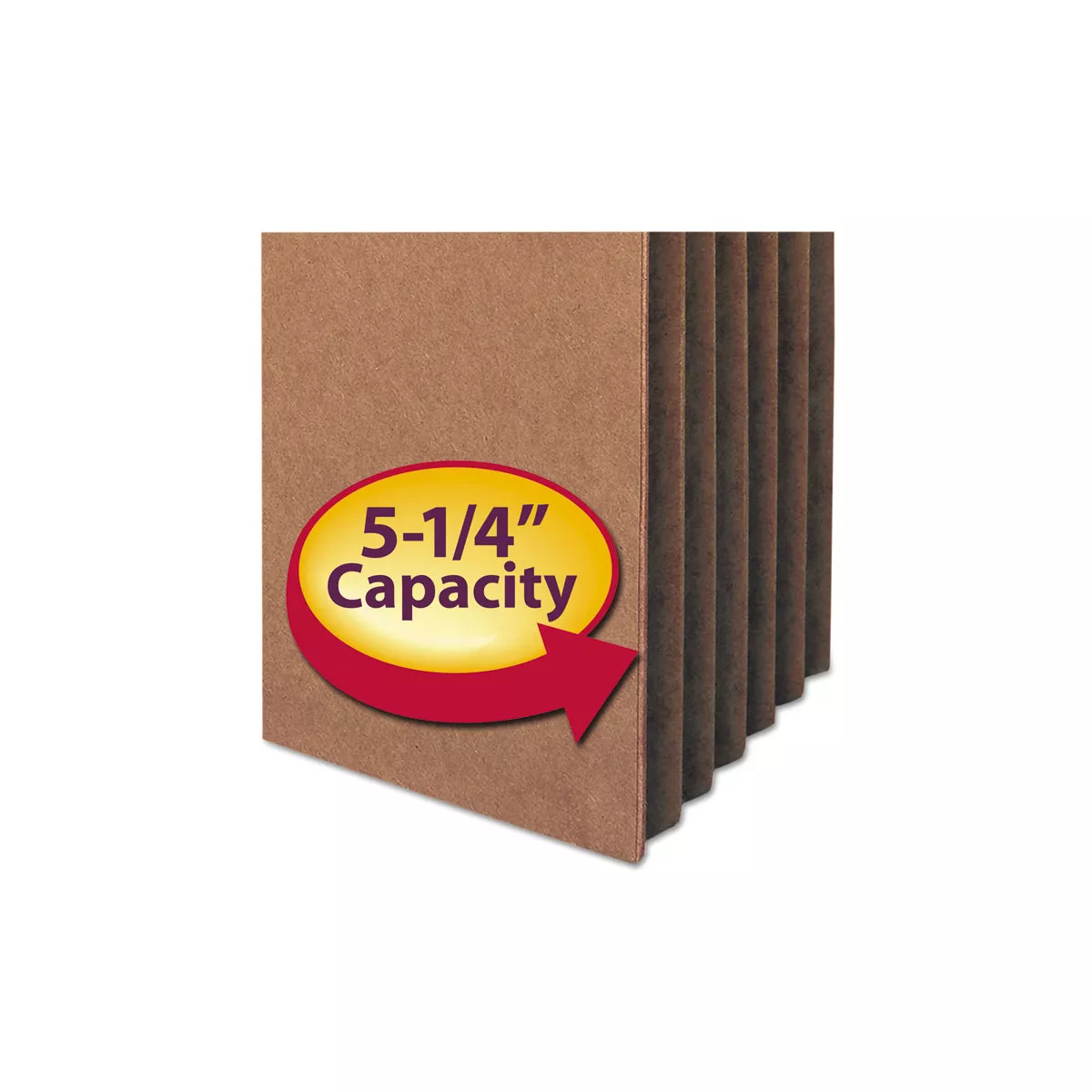 Smead 100% Recycled Pocket 5 1/4 Inch Exp Letter Redrope 10/Box 73206