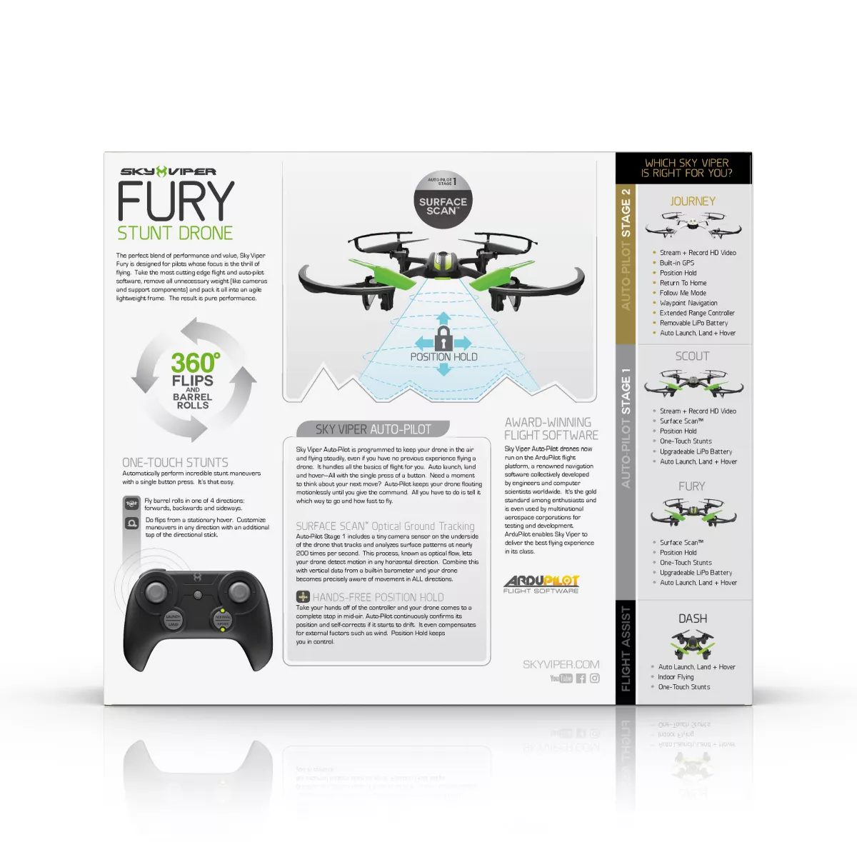Sky Viper FURY Stunt Drone with Surface Scan