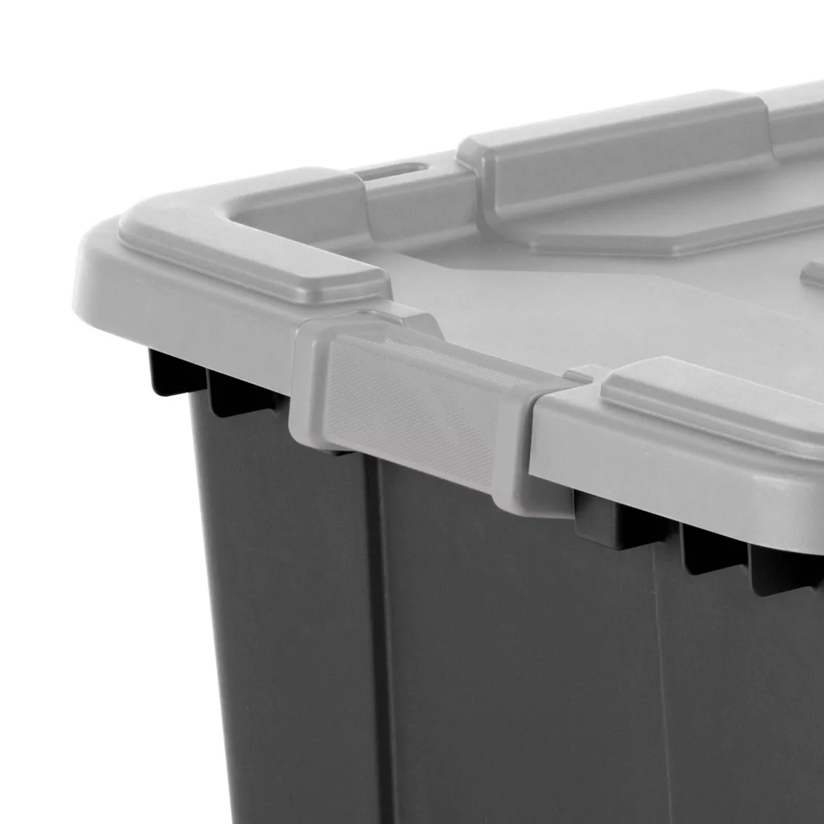 Sterilite 27gal Industrial Tote Black With Gray Lid and Latches