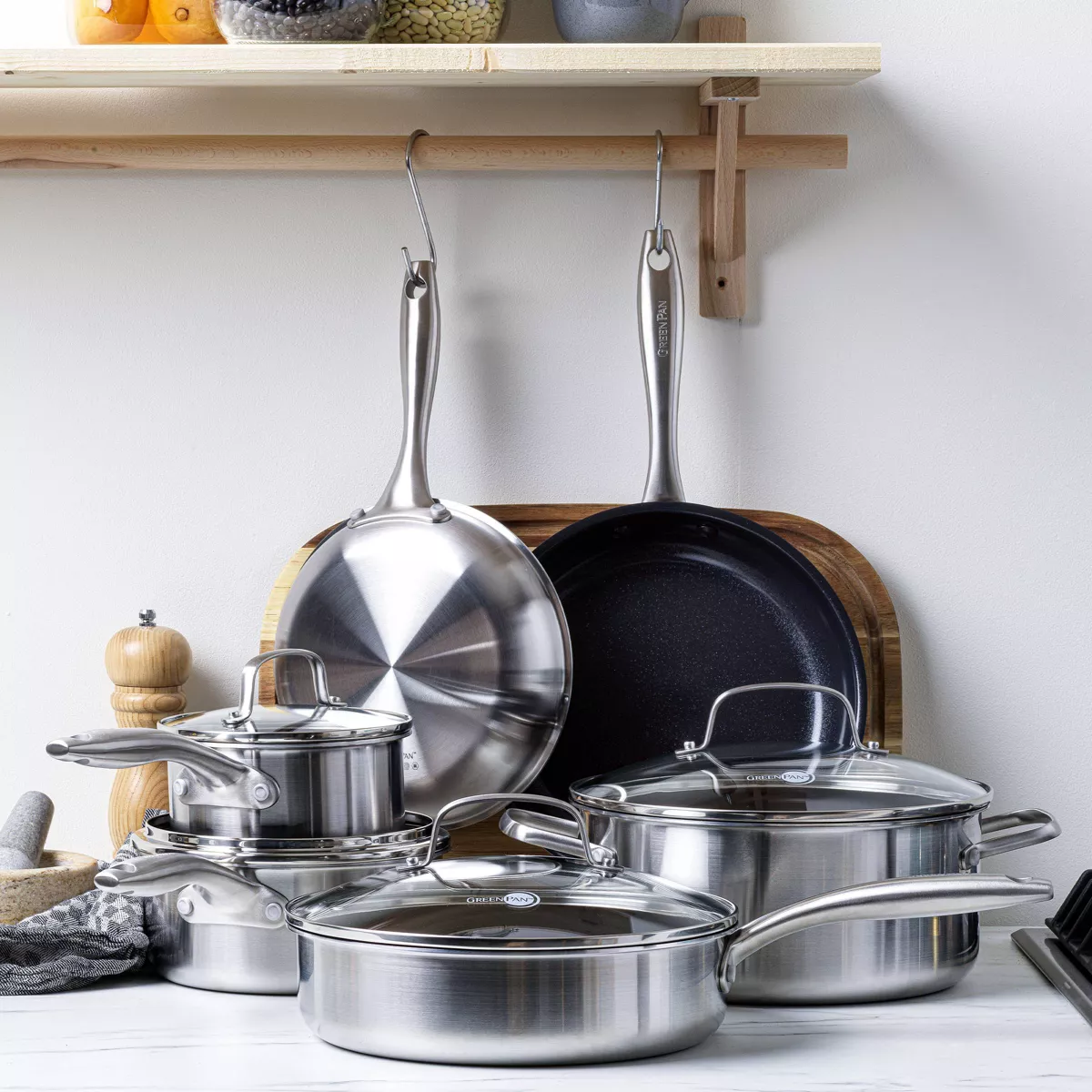 GreenPan Greenwich 10pc Stainless Steel Cookware Set