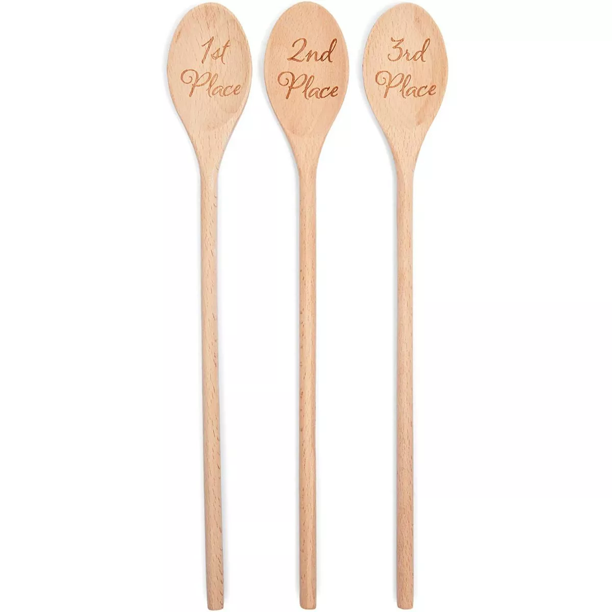 Farmlyn Creek Wooden Spoons for Cooking, 1st, 2nd, 3rd Place (14 In, 3 Pack)