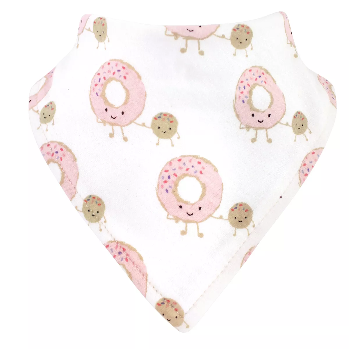 Hudson Baby Infant Girl Cotton Bib and Headband Set 5pk, Donut Hole, One Size