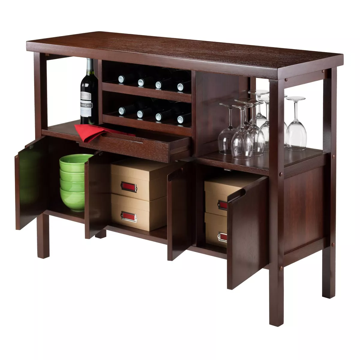 Diego Buffett Sideboard Cabinet Wood/Walnut - Winsome