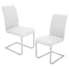 Set of 2 Foster Contemparary Stainless Steel Dining Chairs - White - LumiSource