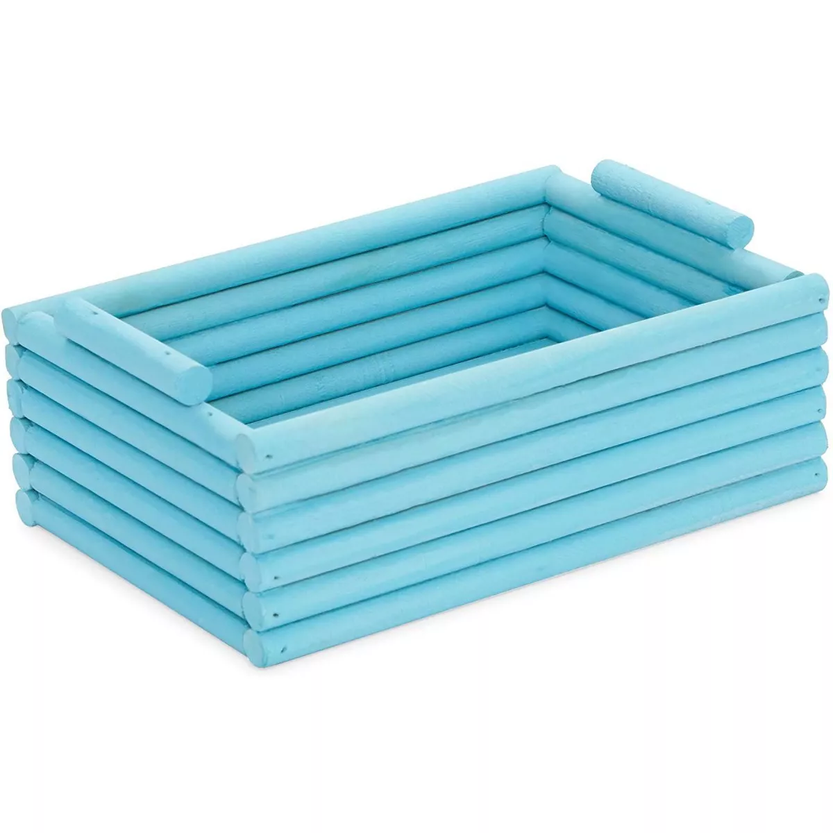 Juvale 3 Pack Wooden Crate Nesting Boxes for Storage Blue Organizers (3 Sizes)