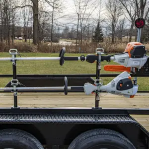 Buyers LT18 Steel Lockable Landscaping Truckbed Trailer Rack with Padlocks for Weed Eaters, Hedge Trimmers, Lawn and Gardening Equipment, Black