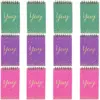 Paper Junkie 12-Pack Gold Foil Yay Confetti Spiral Lined Notebooks Journals (5.3 x 3 in, 50 Sheets, 3 Colors)