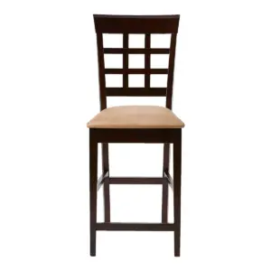 Coaster Home Furnishings Upholstered Hardwood Counter Height Stools Dining Room Chair Bar Stools, Cappuccino and Tan (Set of 2)
