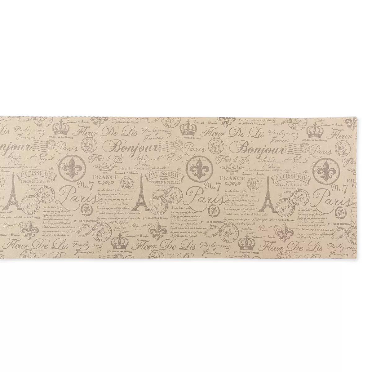 Black French Flourish Printed Table Runner - Design Imports