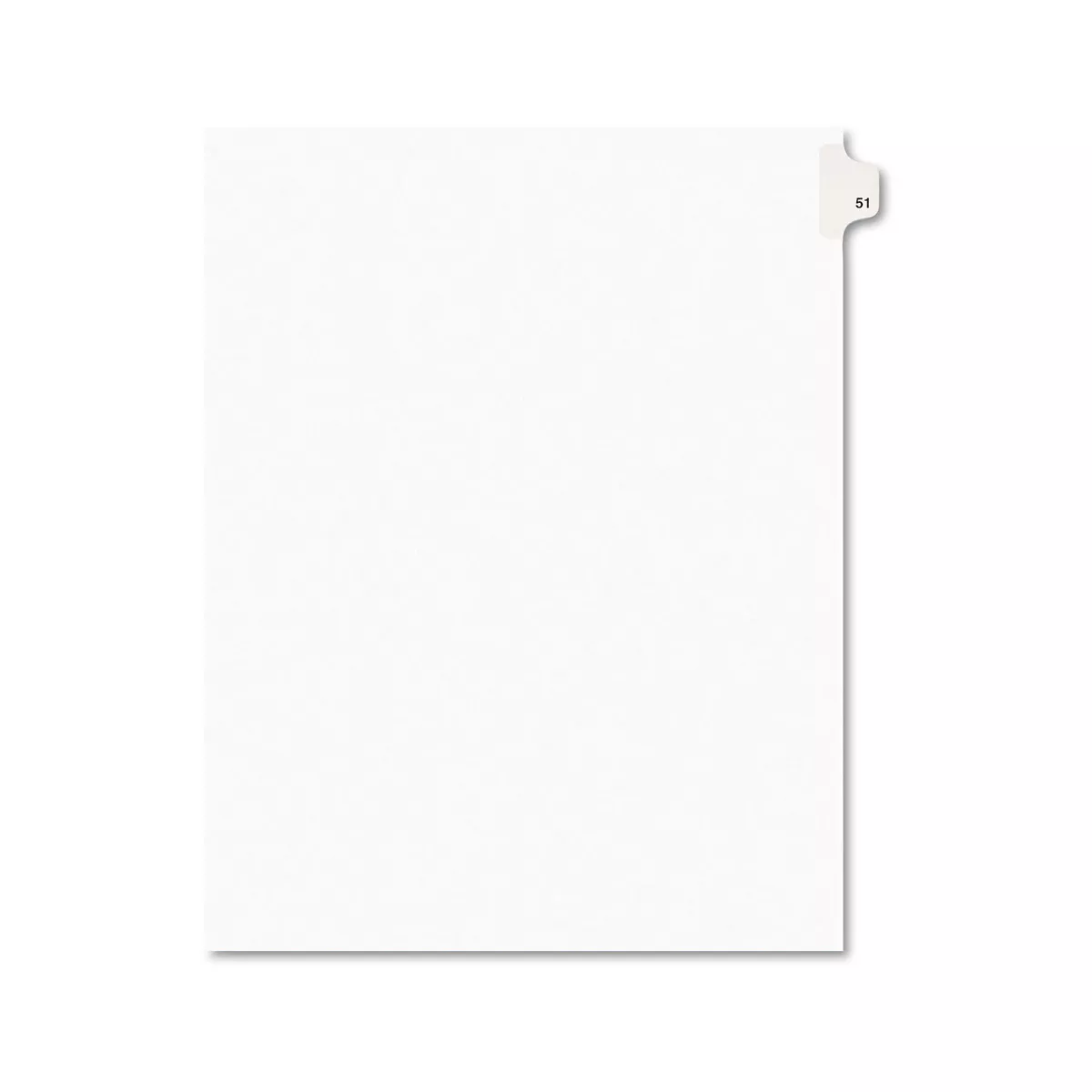 Avery-Style Legal Exhibit Side Tab Divider Title: 51 Letter White 25/Pack 01051