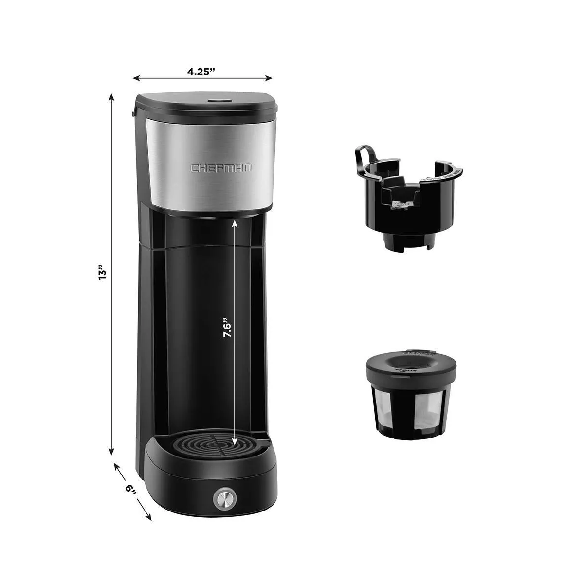 Chefman InstaCoffee Single-Serve K-Cup Coffee Maker - Silver