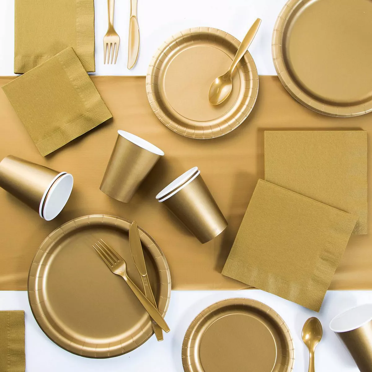 Gold Metallic Gold Tablecloth